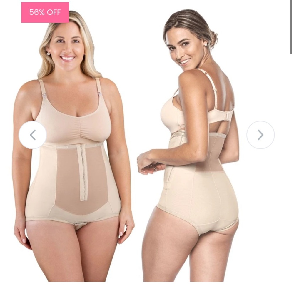 Bellefit brand dual closure postpartum girdles.